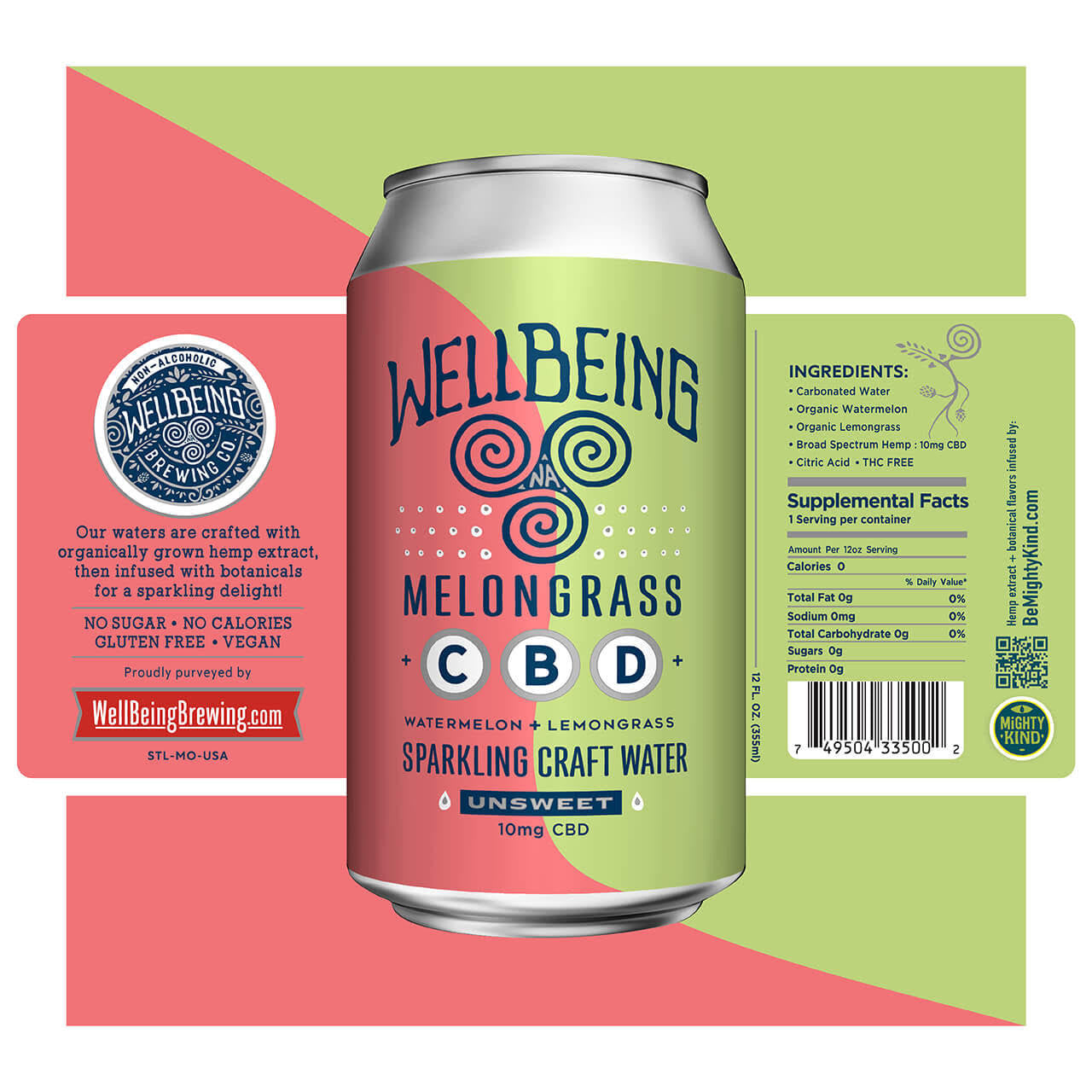 Mighty Kind Wellbeing Melongrass CBD Beverage Drinks Best Price